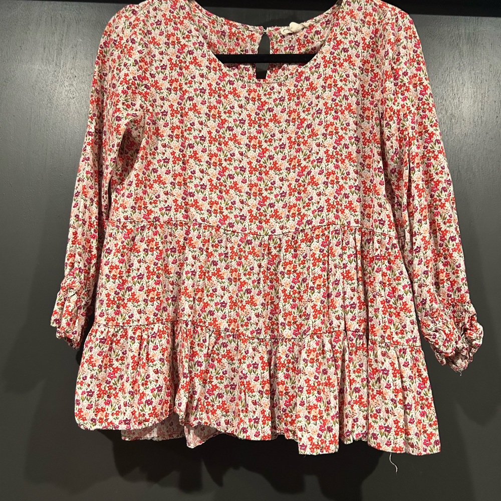 Floral Red Blouse